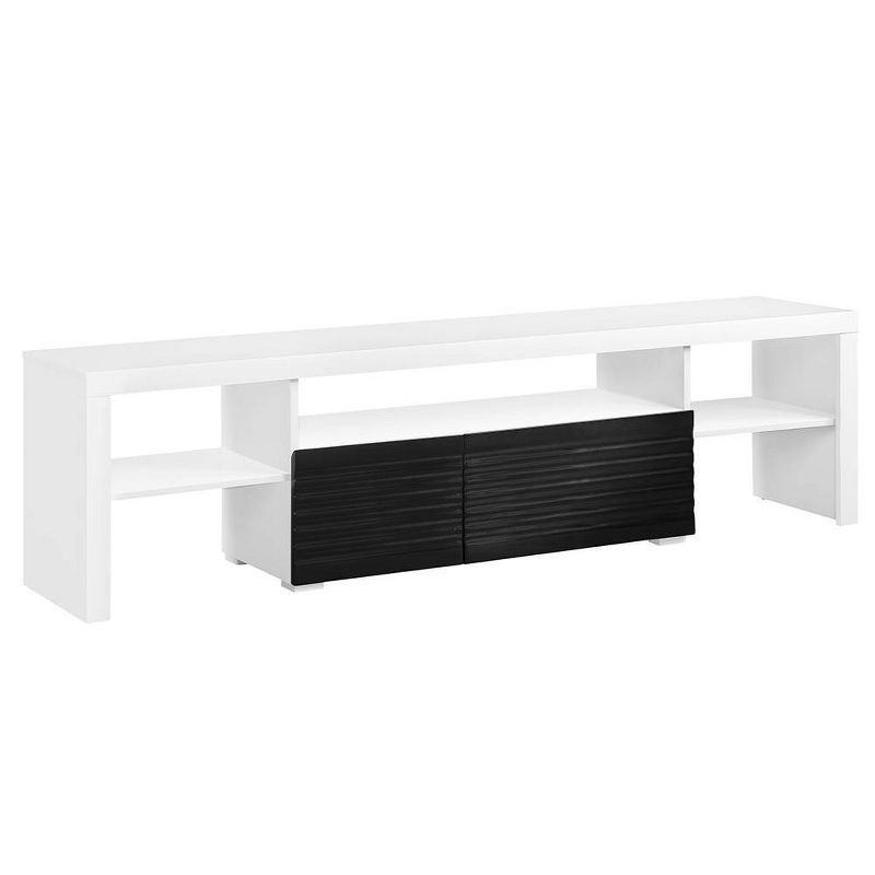 Buck 75" TV Entertainment Centers White and Black High Gloss - Acme Furniture