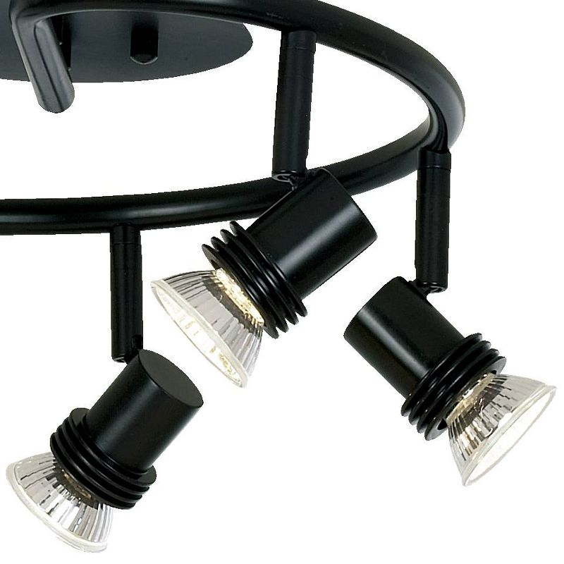 Pro Track Spiral 5-Head LED Ceiling Track Light Fixture Kit Spot Light GU10 Directional Adjustable Black Modern Kitchen Bathroom Dining 15 3/4" Wide