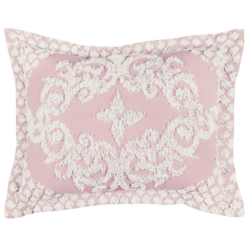 Florence Collection 100% Cotton Tufted Unique Luxurious Medallion Design Sham Pink - Better Trends
