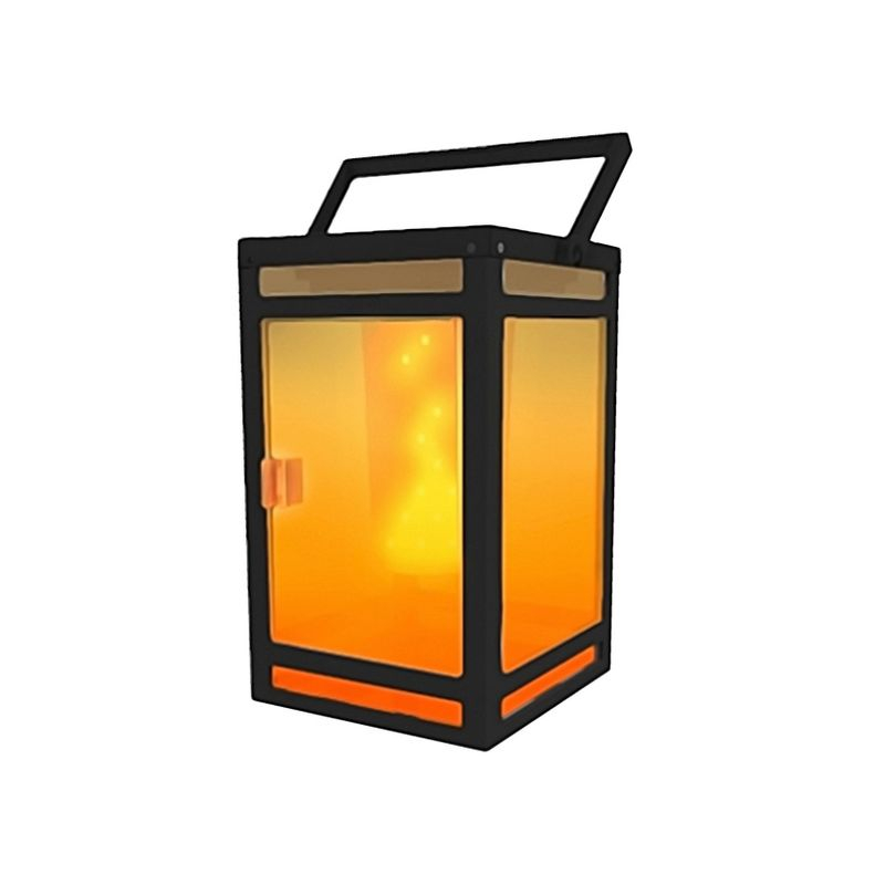 8" LED Solar Portable Outdoor Lantern with Flame - Techko Maid: Waterproof, Weather-Resistant Lighting