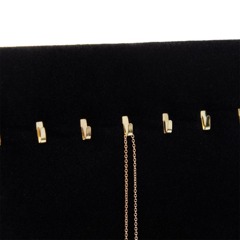 Genie Crafts Genie Crafts 2-Pack Jewelry Display for Selling - Velvet Necklace Holder Stand, Organizer for Retail (17 Hooks, Black)