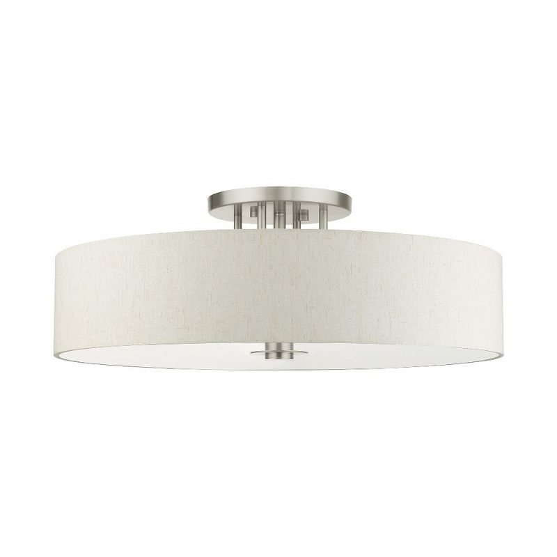 Livex Lighting Meridian 6 - Light Semi-Flush Mount in  Brushed Nickel