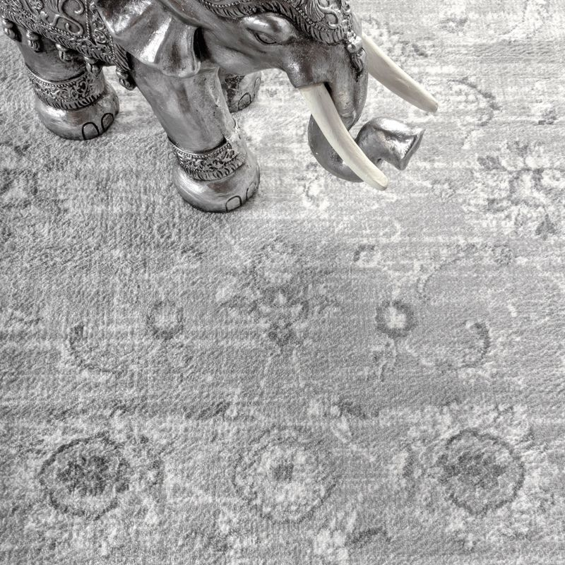 2'x8' Modern Persian Vintage Runner Rug, Light Grey - JONATHAN Y