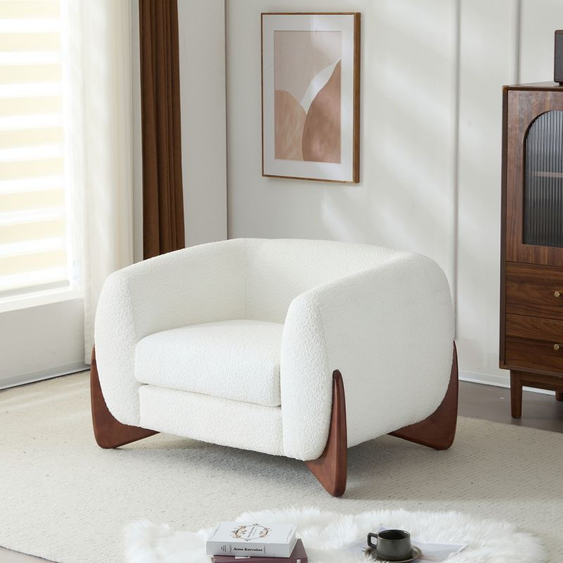 Christopher Knight Home Emilia Contemporary Boucle Upholstered Club Chair, Beige