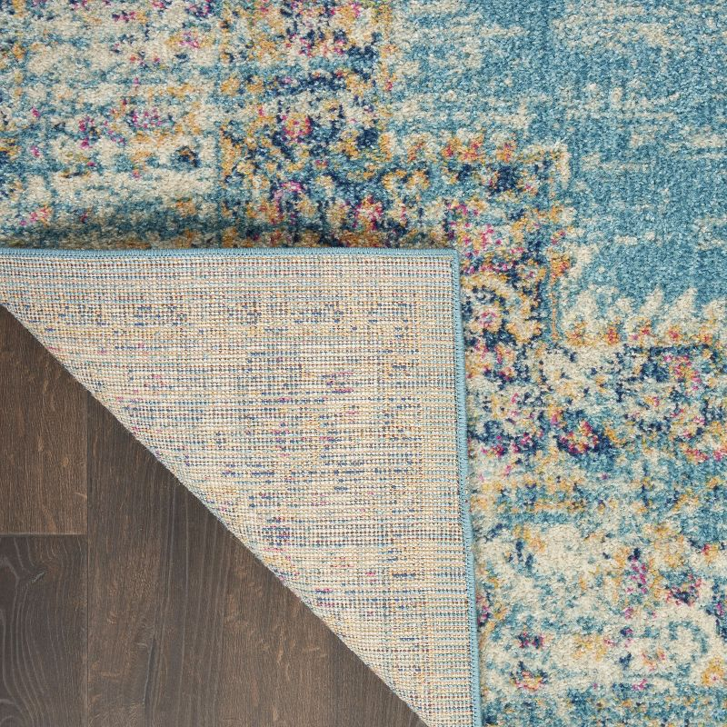 Nourison Passion Medallion Bohemian Indoor Rug Light Blue 2'2" x 10'