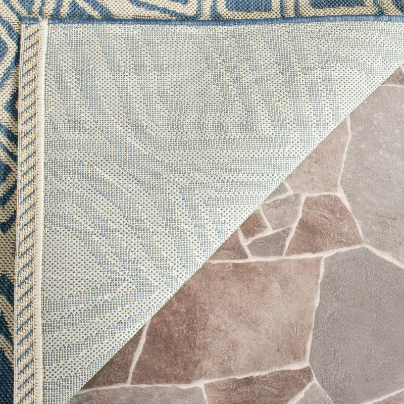 Courtyard CY6616 Power Loomed Indoor/Outdoor Area Rug - Blue/Beige - 5'3"x7'7" - Safavieh.