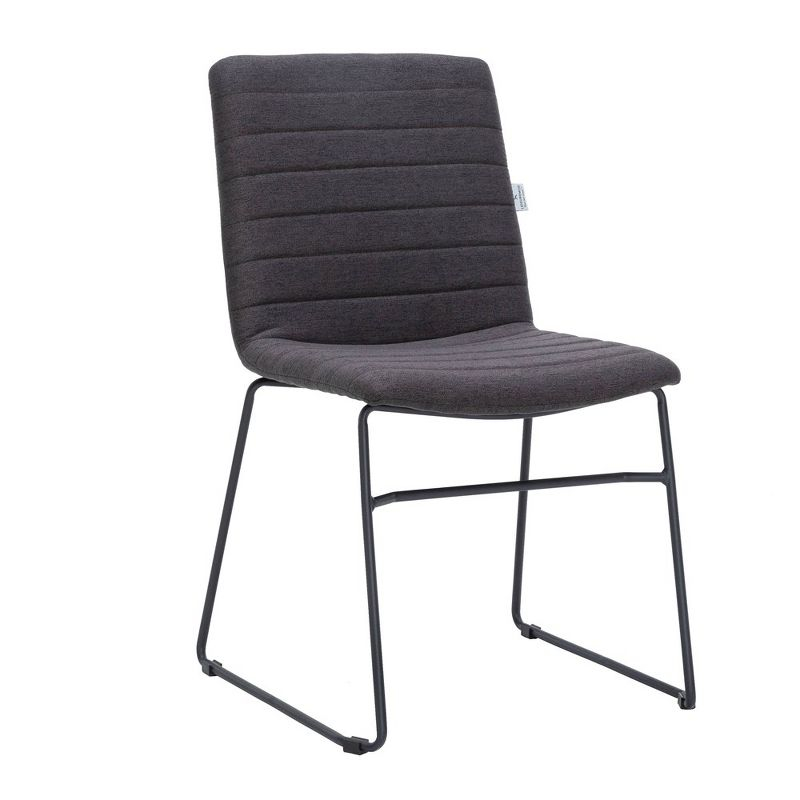 LeisureMod Ergonomic Office Chair Upholstered Guest Side Chair Padded Polyester Desk Chair Zylar Series in Brown