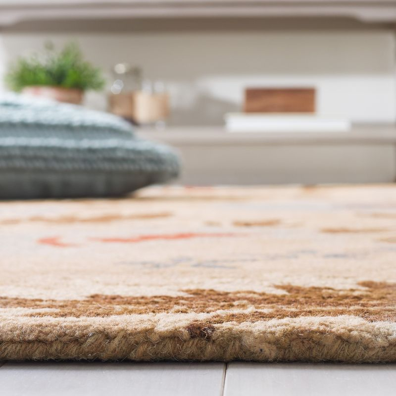 Blossom BLM912 Hand Hooked Area Rug - Beige/Multi - 6'x6' - Safavieh.
