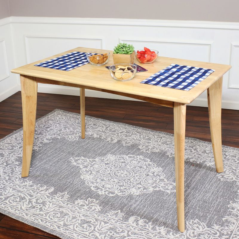 Sunnydaze Indoor 4-Foot Solid Rubberwood Rectangular Dining Table - Natural