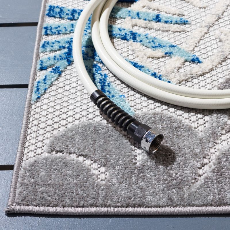 Cabana CBN831 Power Loomed Indoor/Outdoor Runner Rug - Grey/Blue - 2'x8' - Safavieh.