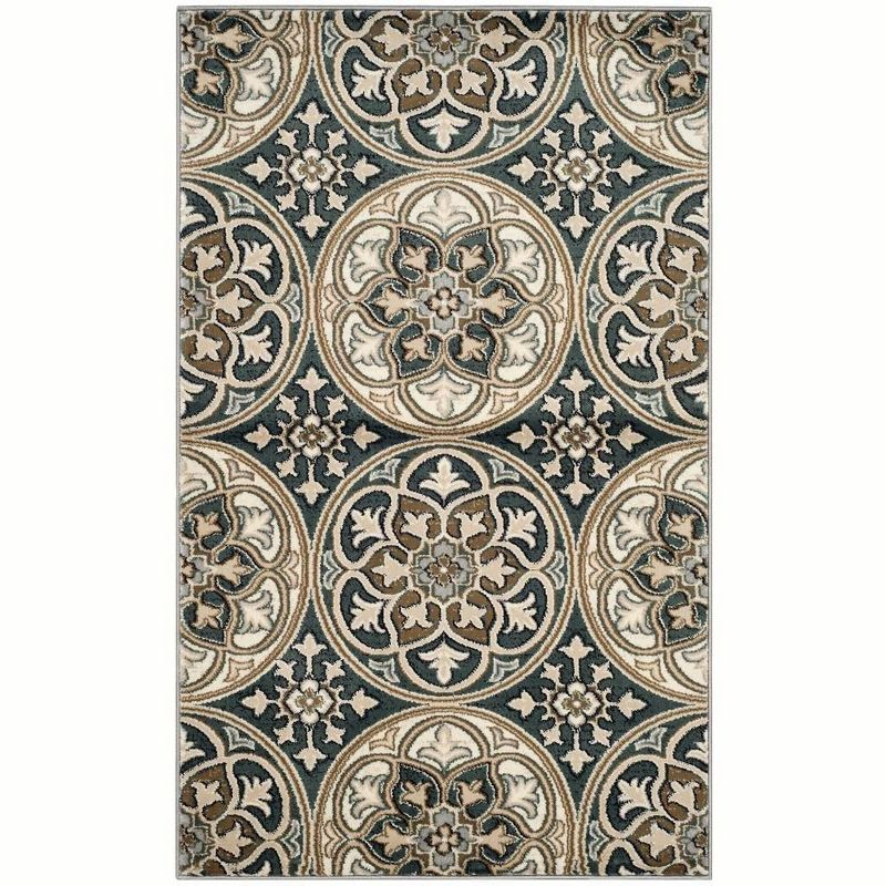 Lyndhurst LNH341 Power Loomed Accent Rug - Slate Blue/Beige - 3'3"x5'3" - Safavieh