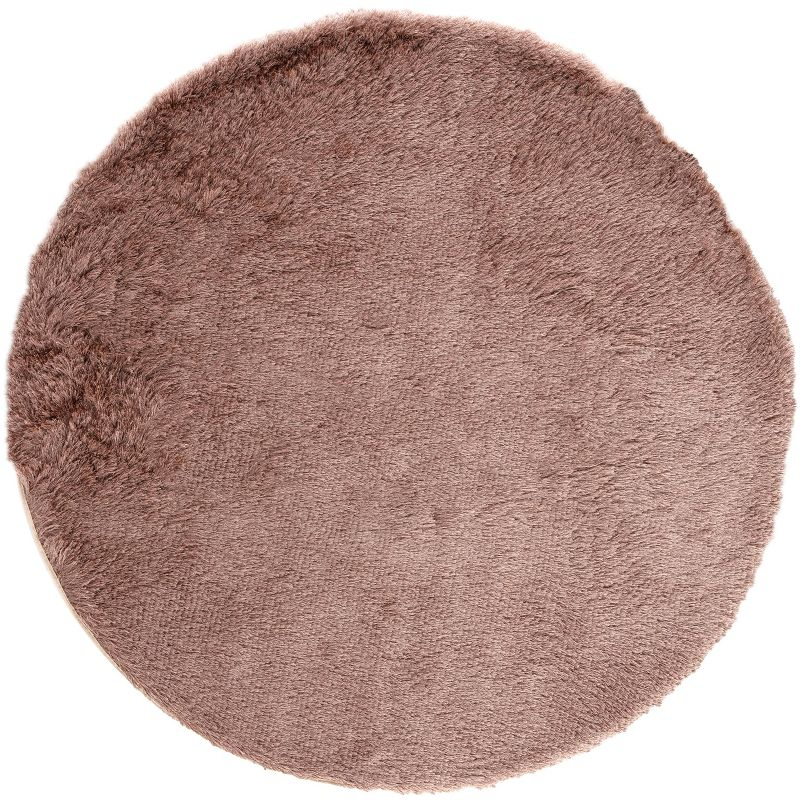 Paris Shag SG511 Hand Tufted Indoor Area Rug - Beige - 5' Round - Safavieh