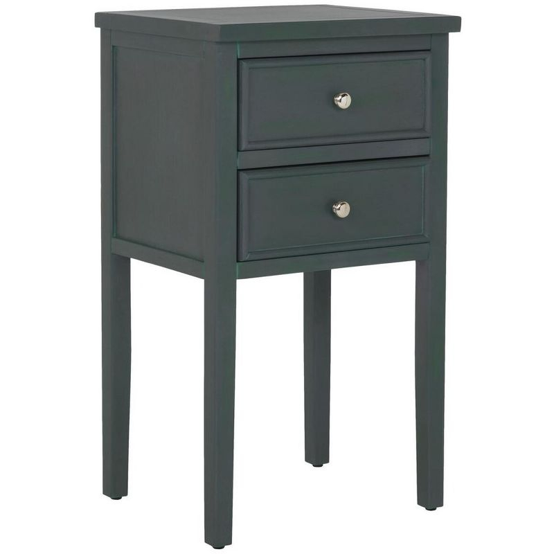 Toby Accent Table with Storage Drawers - Dark Teal - Safavieh.