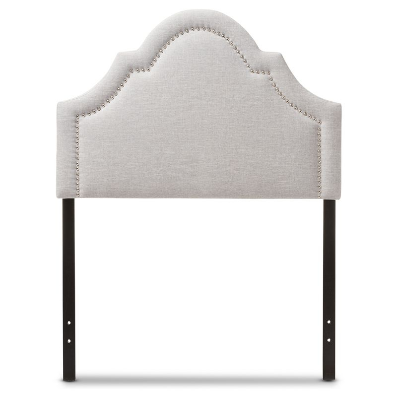 Twin Rita Modern And Contemporary Fabric Upholstered Headboard Grayish Beige - Baxton Studio: Silver Nailhead Trim, Rubberwood Frame
