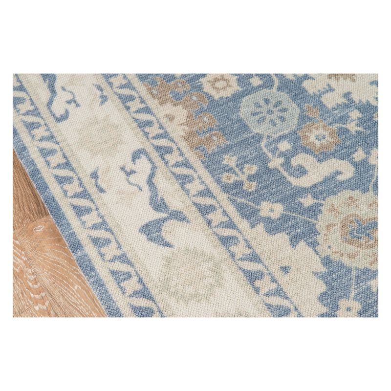 2'x3' Floral Loomed Accent Rug Light Blue - Momeni: Traditional Wool & Nylon Botanical Design, Low Pile, Indoor Use