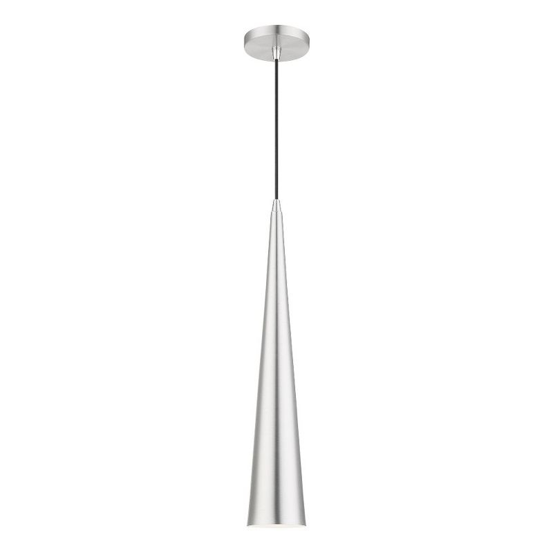 Livex Lighting Andes 1 - Light Pendant in  Brushed Aluminum/Polished Chrome