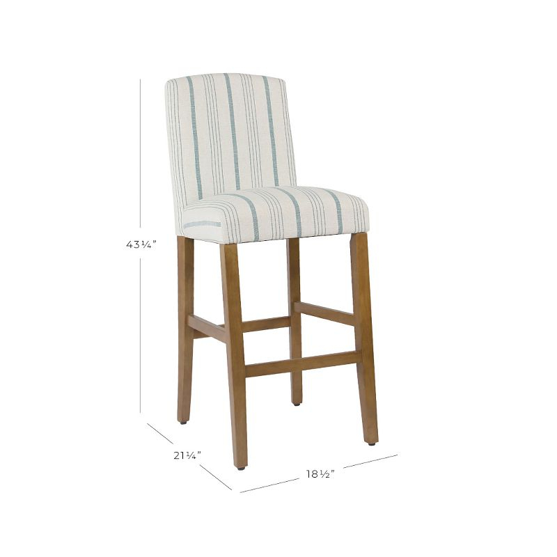 Classic Parsons High Back Barstool Blue - HomePop: Upholstered, Padded, Wood Legs, 250lb Capacity