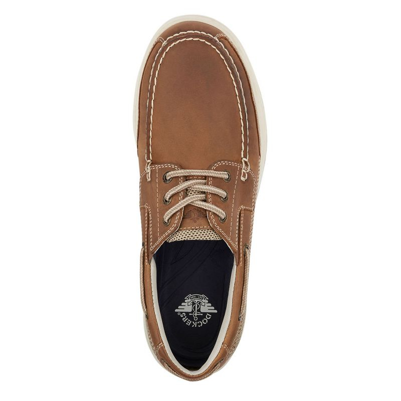 Dockers Mens Beacon Leather Casual Classic Boat Shoe with Stain Defender, Dark Tan, Size 11.5