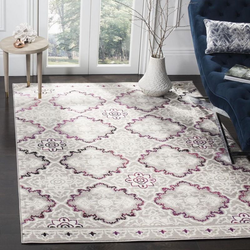 Skyler SKY199 Power Loomed Indoor Area Rug - Grey/Pink - 5'1"x7'6" - Safavieh.