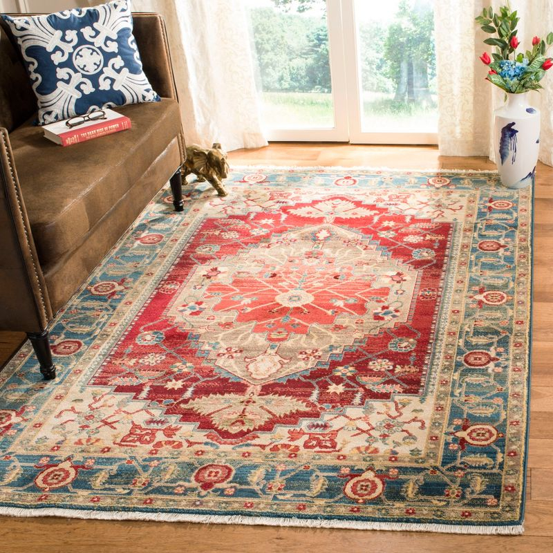 Kashan KSN306 Power Loomed Area Rug - Blue/Red - 8'x10' - Safavieh