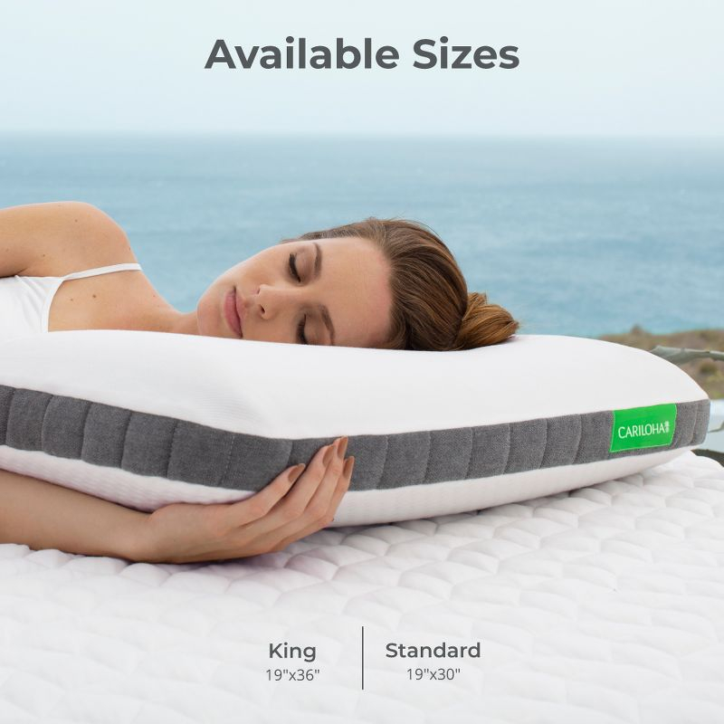 Cariloha Luxurious Cooling Geltop Pillow | King |White | 38"x20" | Viscose Material | Naturally breathable, Hypoallergenic, and Moisture wicking
