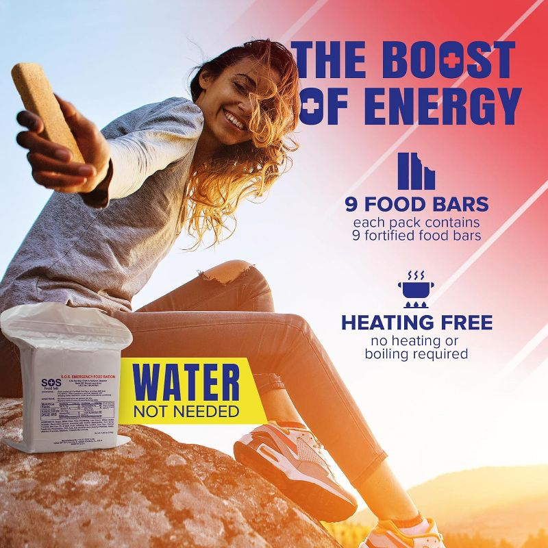 SOS Food Labs, Inc. 185000825 S.O.S. Rations Emergency 3600 Calorie Food bar - 3 Day/ 72 Hour Package with 5 Year Shelf Life!