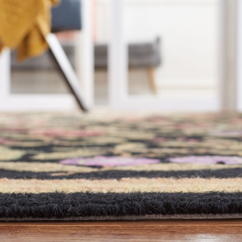 Chelsea HK210 Hand Hooked Runner Rug - Black - 2'6"x12' - Safavieh.