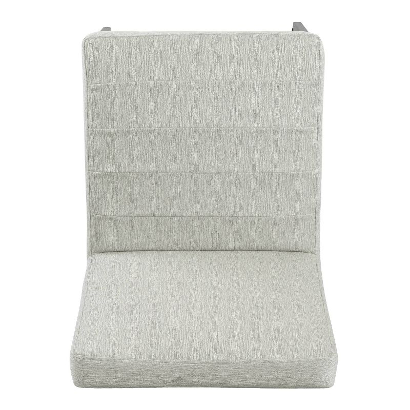 Channeled Metal Dining Chair: HomePop Modern Espresso Legs, Polyester Upholstery, 250lb Capacity