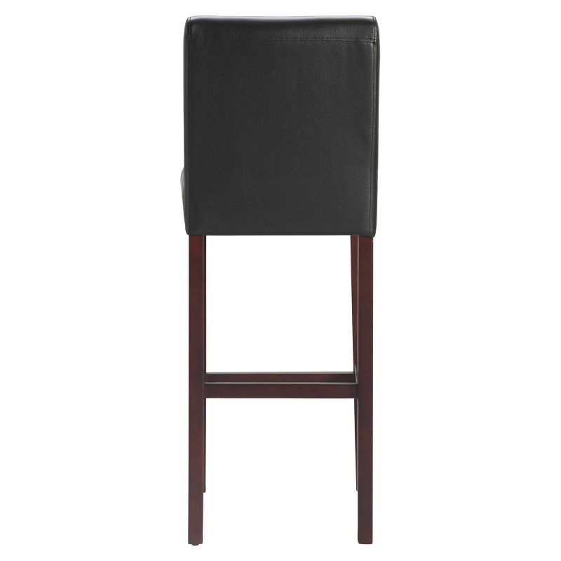 Set of 2 29.5" Liam Leather Barstool Chocolate Dark Brown - Serta: Solid Wood Frame, 250lbs Capacity