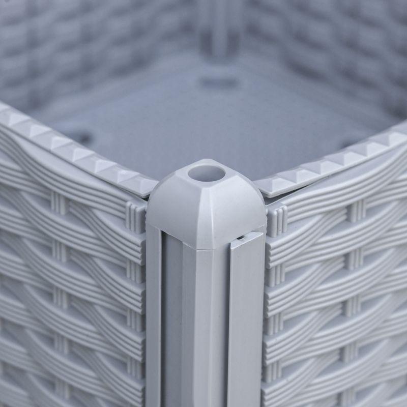 Maggift Raised Garden Bed, with legs, self-watering planter box Raised bed for growing flowers, herbs and vegetables, Grey, 15.75"*15.75"*17.25"