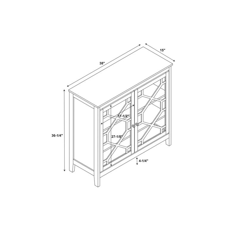 Fetti Transitional Large Cabinet: Streamlined Frame, 3 Storage Shelves - Linon