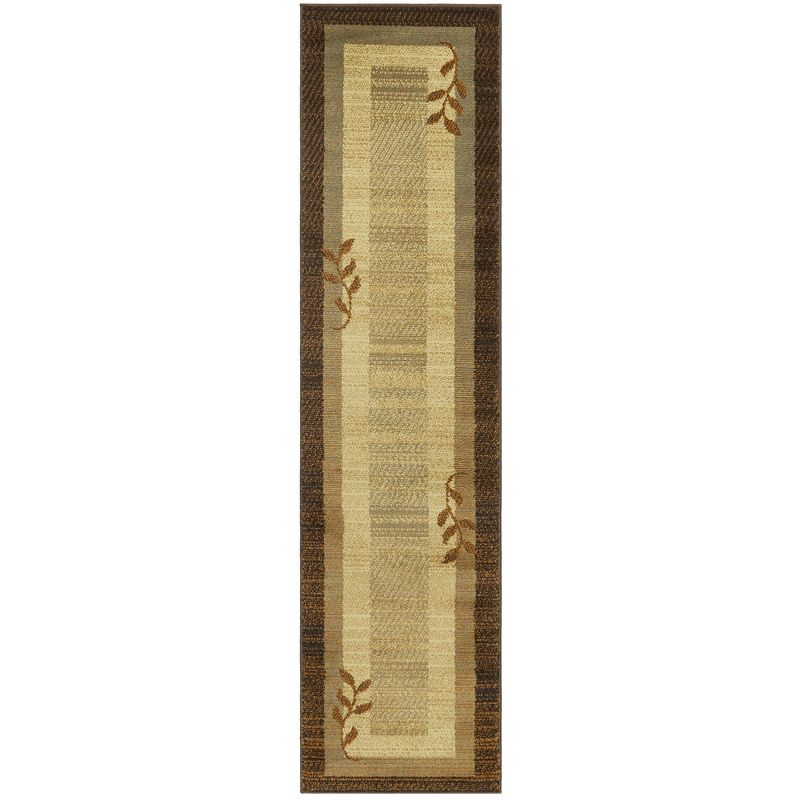 Home Dynamix Royalty Clover Contemporary Geometric Border Runner Area Rug, Brown/Blue, 1'9"x7'2"