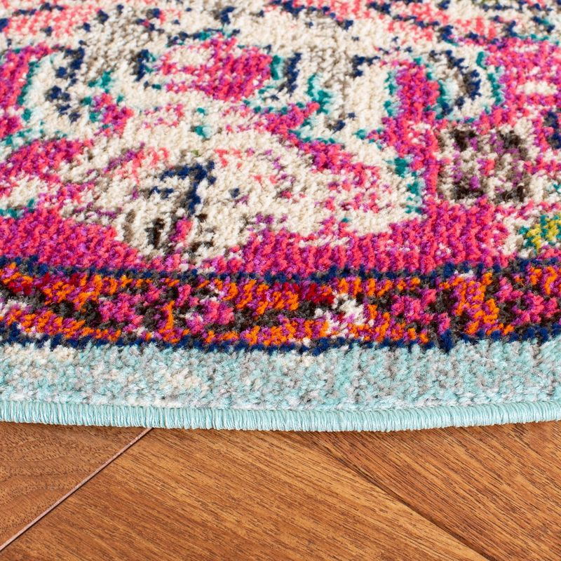 Madison MAD447 Power Loomed Area Rug - Fuchsia/Teal - 3' round - Safavieh.