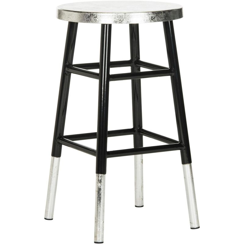 Kenzie Silver Dipped Counter Stool - FOX3211 - Black/Silver - Safavieh Couture