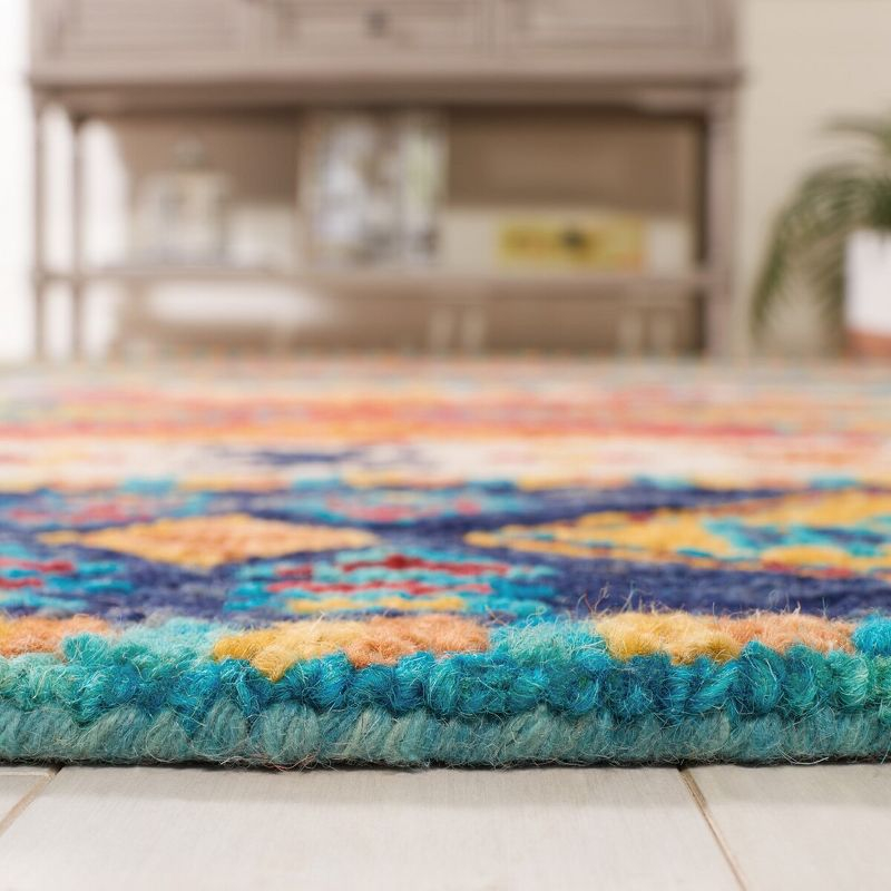 Aspen APN502 Hand Tufted Indoor Area Rug - Navy/Ivory - 7'x7' - Safavieh