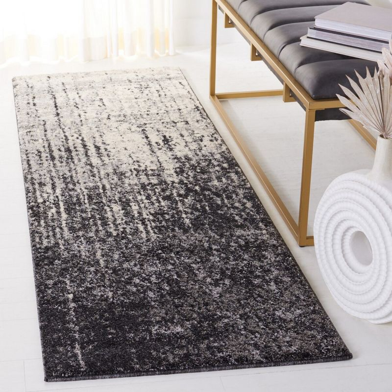 Retro RET2770 Power Loomed Indoor Runner Rug - Black/Light Grey - 2'3"x7' - Safavieh.