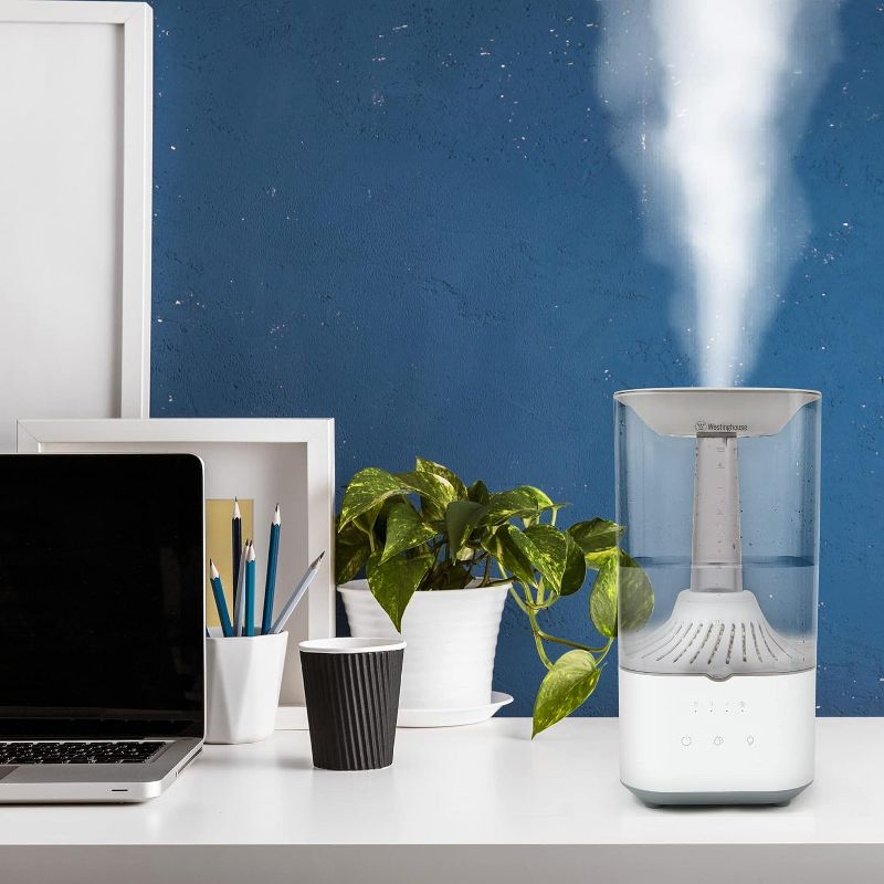 Westinghouse Ultrasonic Humidifier, 4.5L Top Fill Quiet Air Humidifier with LED Night Light and Touch Control, Adjustable Mist for Large Bedrooms