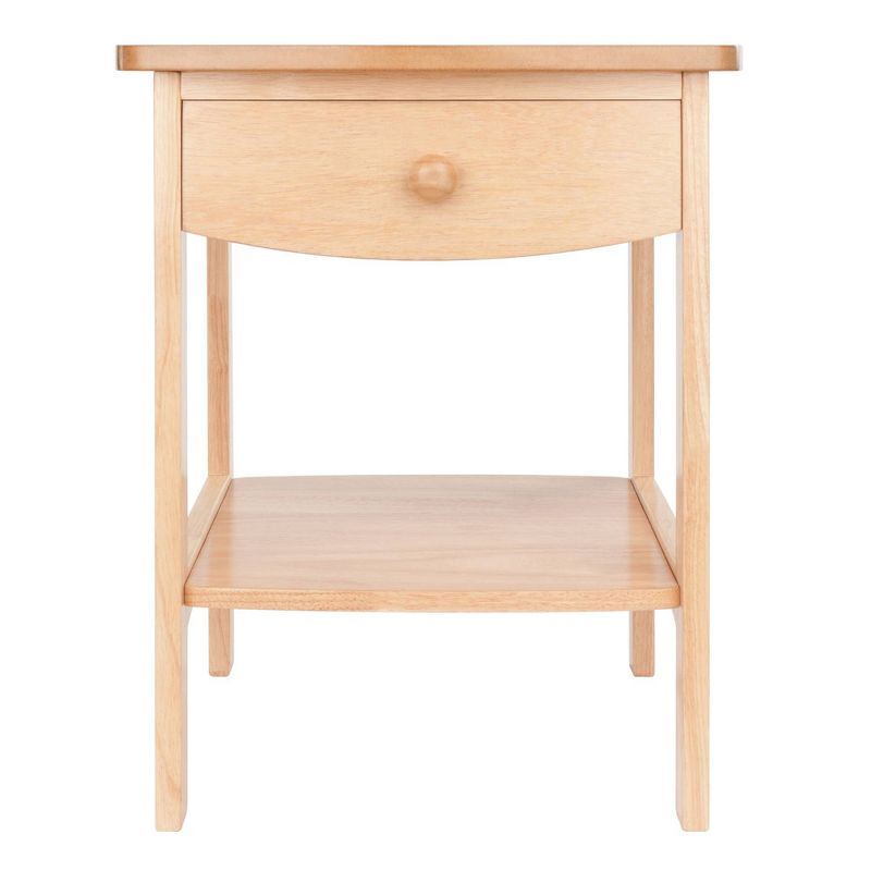 Winsome Claire Nightstand Accent Table Natural: Bedside Table with Storage Shelf, Wood Veneer Surface
