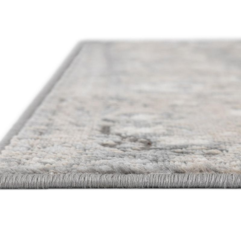 Unique Loom Portland Collection Area Rug - Central (4' 1" Square Gray/Beige)