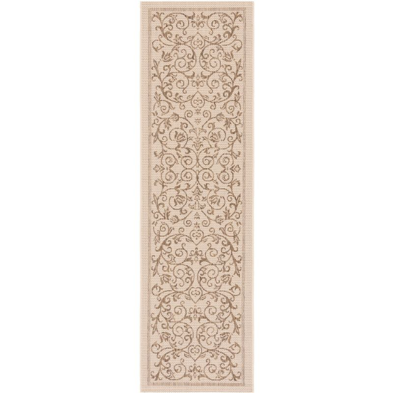 Courtyard CY2098 Power Loomed Indoor and Outdoor Runner Rug - Natural/Brown - 2'3"x6'7" - Safavieh