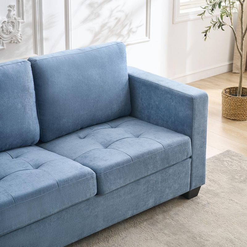 3 Seat Sofa Couch, 89" Modern Sofa with Armrests, Comfy Couch Sofa with Extra Deep Seat Couches for Living Room Bedroom Apartment,Blue