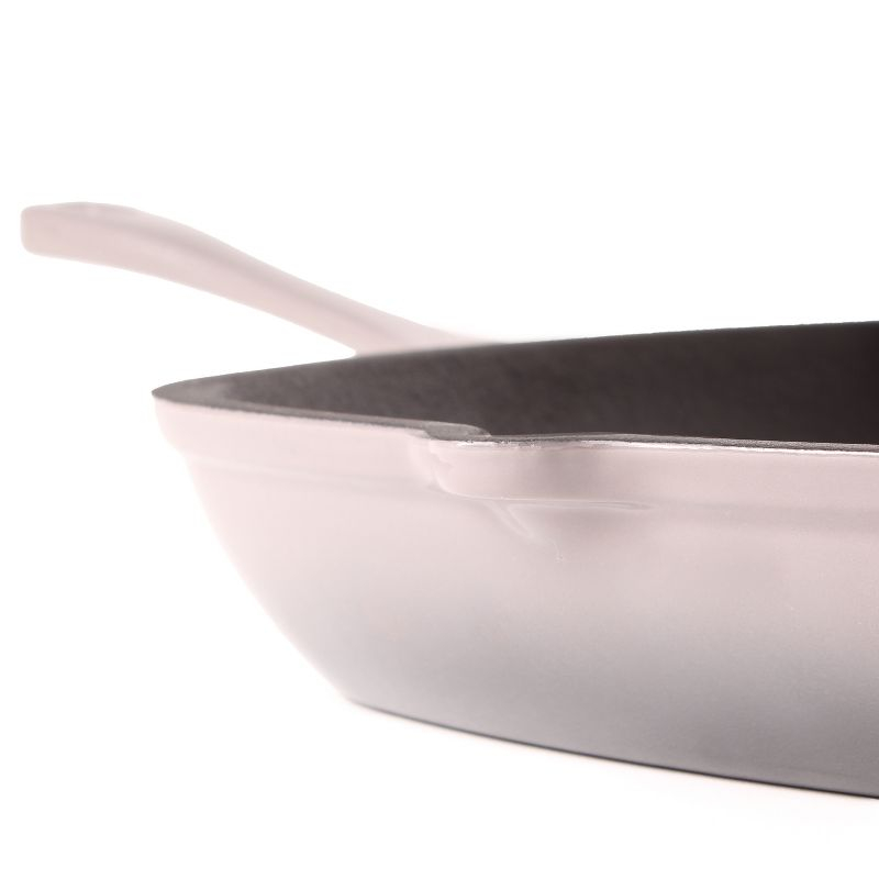 BergHOFF Neo 2Pc Cast Iron Cookware Set, 11" Grill Pan & 10" Fry Pan, Oyster