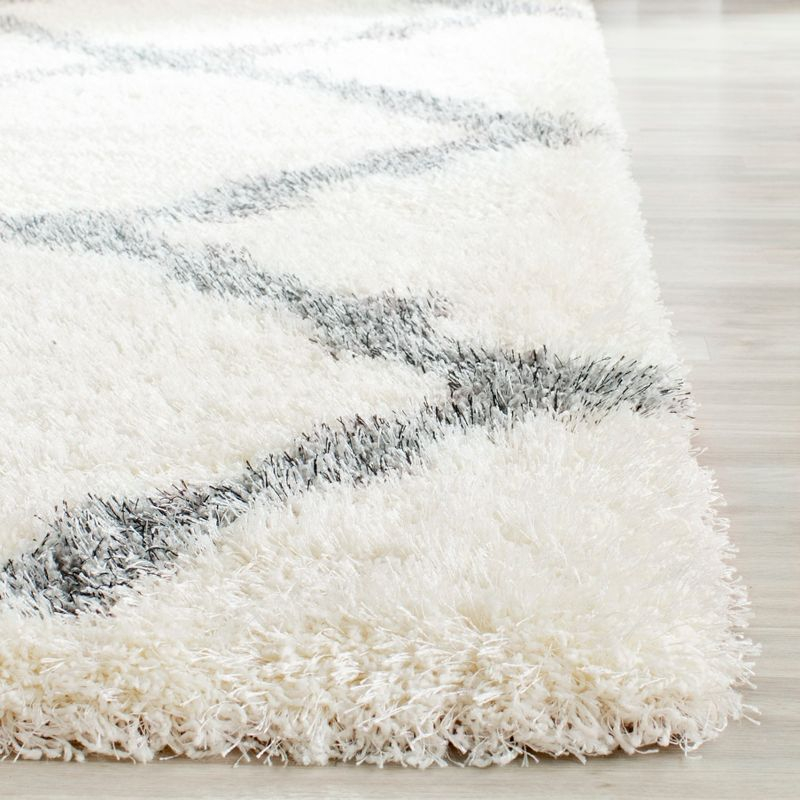 Montreal Shag SGM866 Power Loomed Area Rug - Ivory/Grey - 4'x4' - Safavieh.