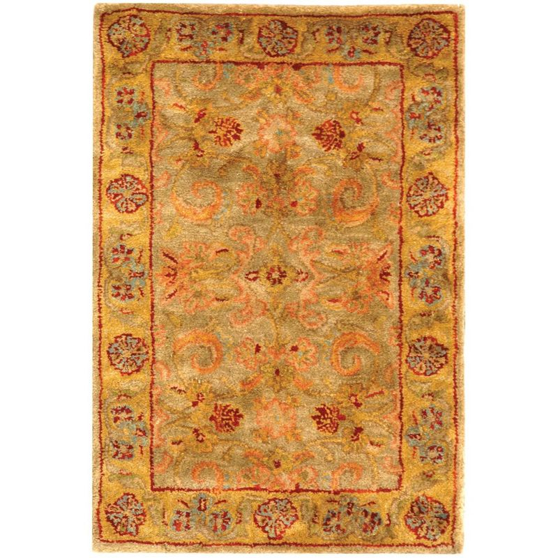 Classic CL324 Hand Tufted Accent Rug - Light Green/Gold - 2'x3' - Safavieh.