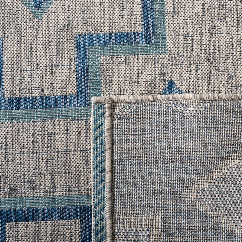 Courtyard CY8533 Power Loomed Indoor/Outdoor Area Rug - Grey/Aqua - 8'x11' - Safavieh.