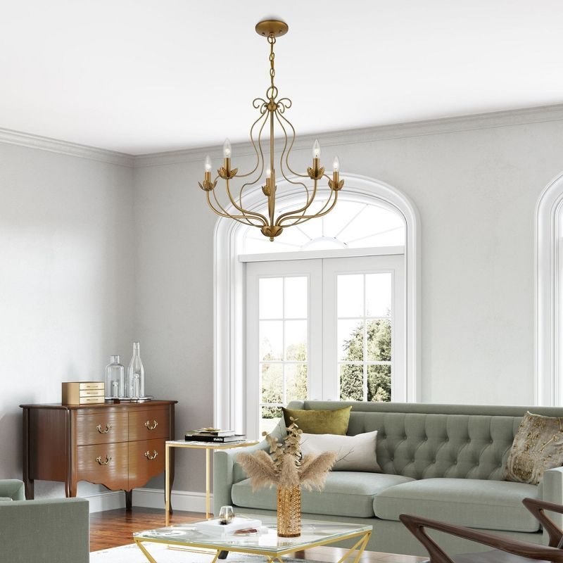Livex Lighting Katarina 5 - Light Chandelier in  Antique Gold Leaf