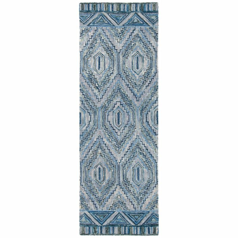 Aspen APN823 Hand Tufted Runner Rug - Grey/Blue - 2'3"x8' - Safavieh.