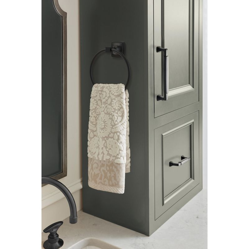 Amerock Stature Matte Black Closed Towel Ring