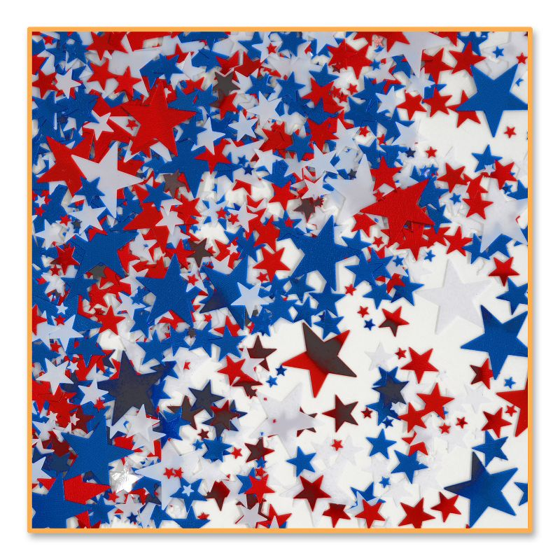 Beistle Red, White & Blue Stars Confetti, 4 bags of .5 oz (4/Pkg) Multicolored