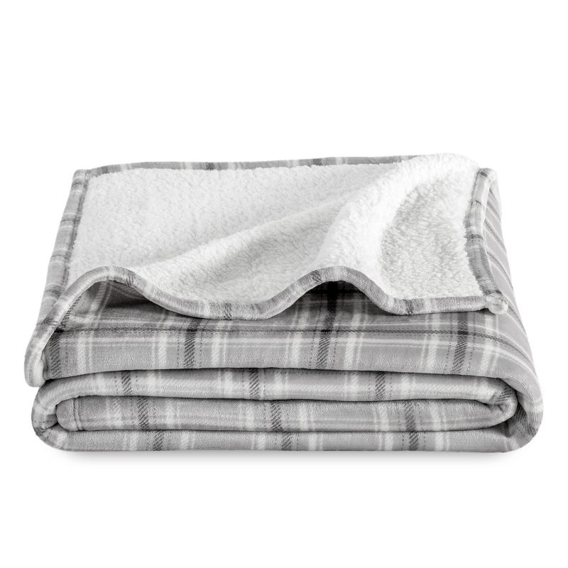 Bare Home Bare Home Printed Sherpa Fleece Blanket - Warm & Lightweight - Soft Plush Blanket - Reversible